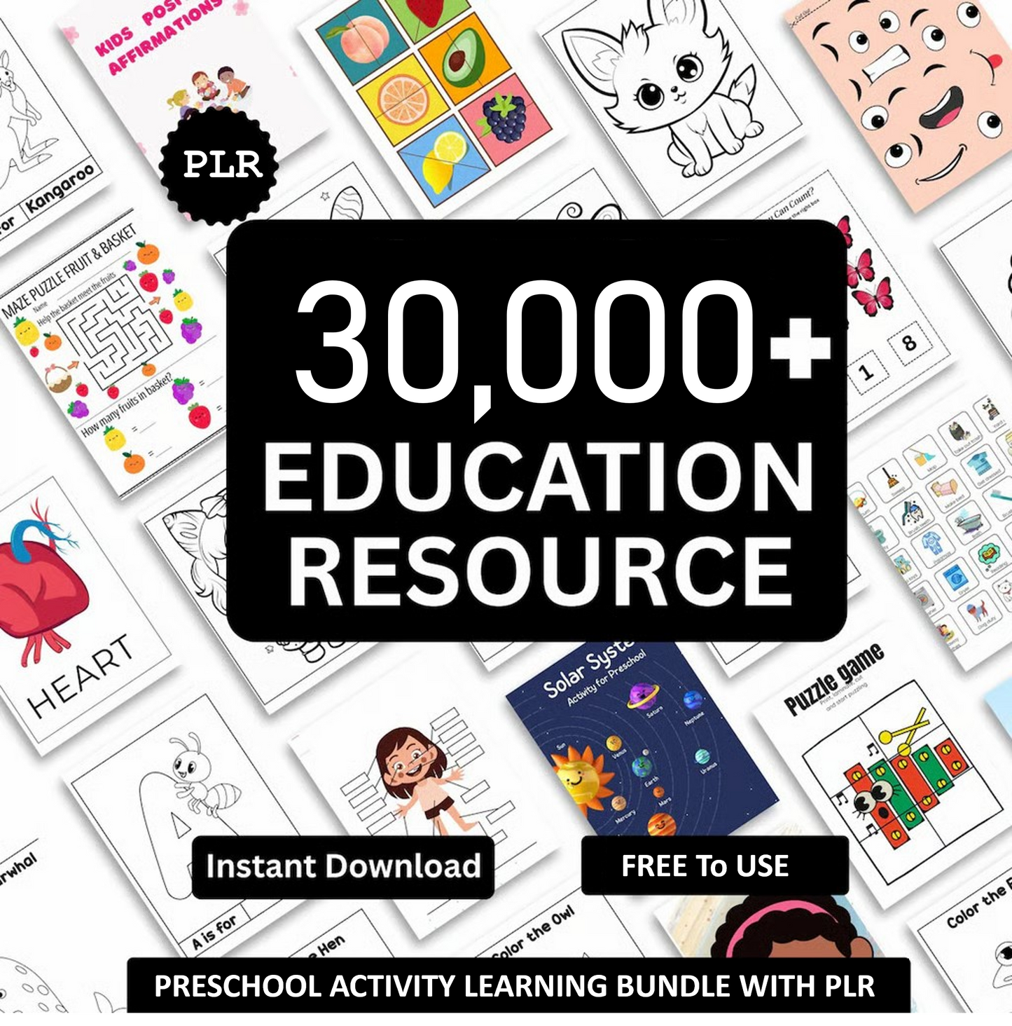 30,000 Pages Kids Learning and Classroom Activity Bundle